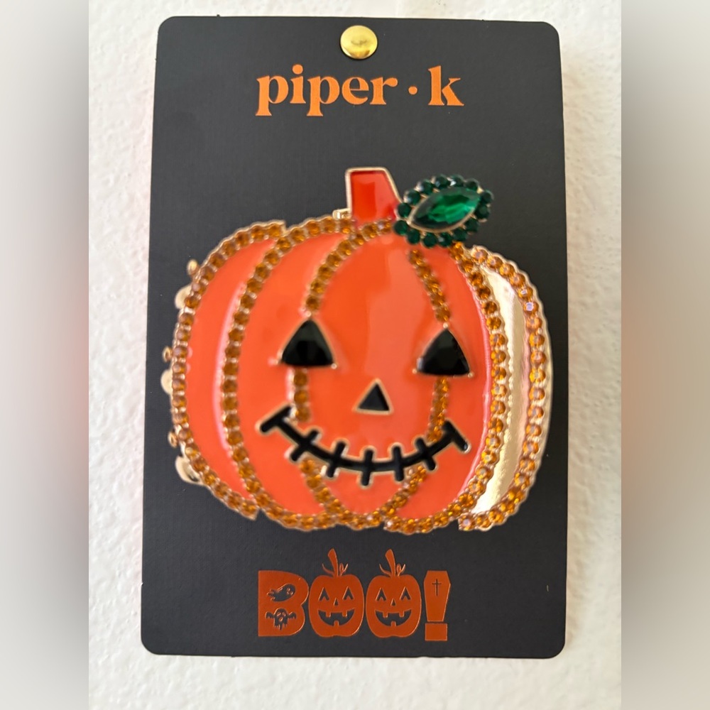 Piper K Orange Pumpkin Brooch